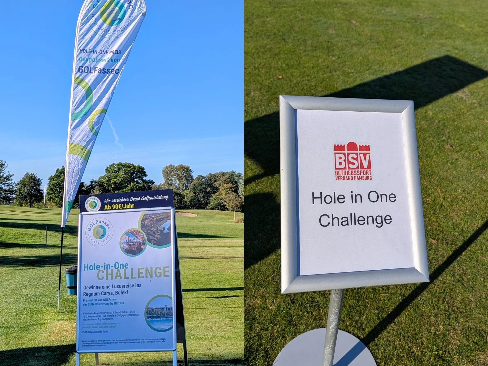 Hole-in-One Challenge im Turnierumfeld mit Branding und Golfplatz